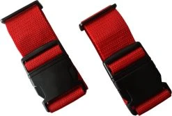 2 Stuks Kofferriem Met Naam En Adres Labels | Kofferband | BagageRiem | Bagageband | 200CM Rood