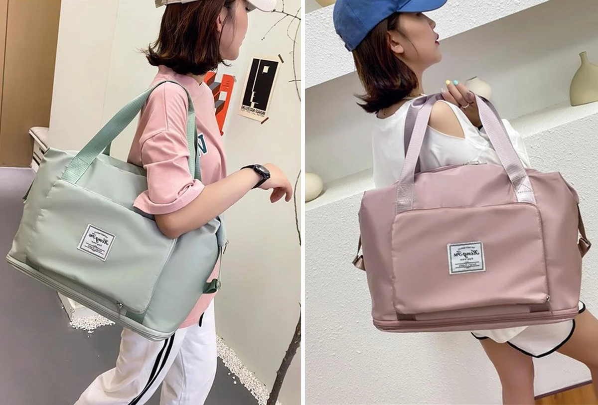 Merkloos Opvouwbare Handbagage Reistas – Opvouwbaar Tot 28 X 18 Cm – Lichtgroen 6 Merkloos Opvouwbare Handbagage Reistas – Opvouwbaar Tot 28 X 18 Cm – Lichtgroen - Afbeelding 6