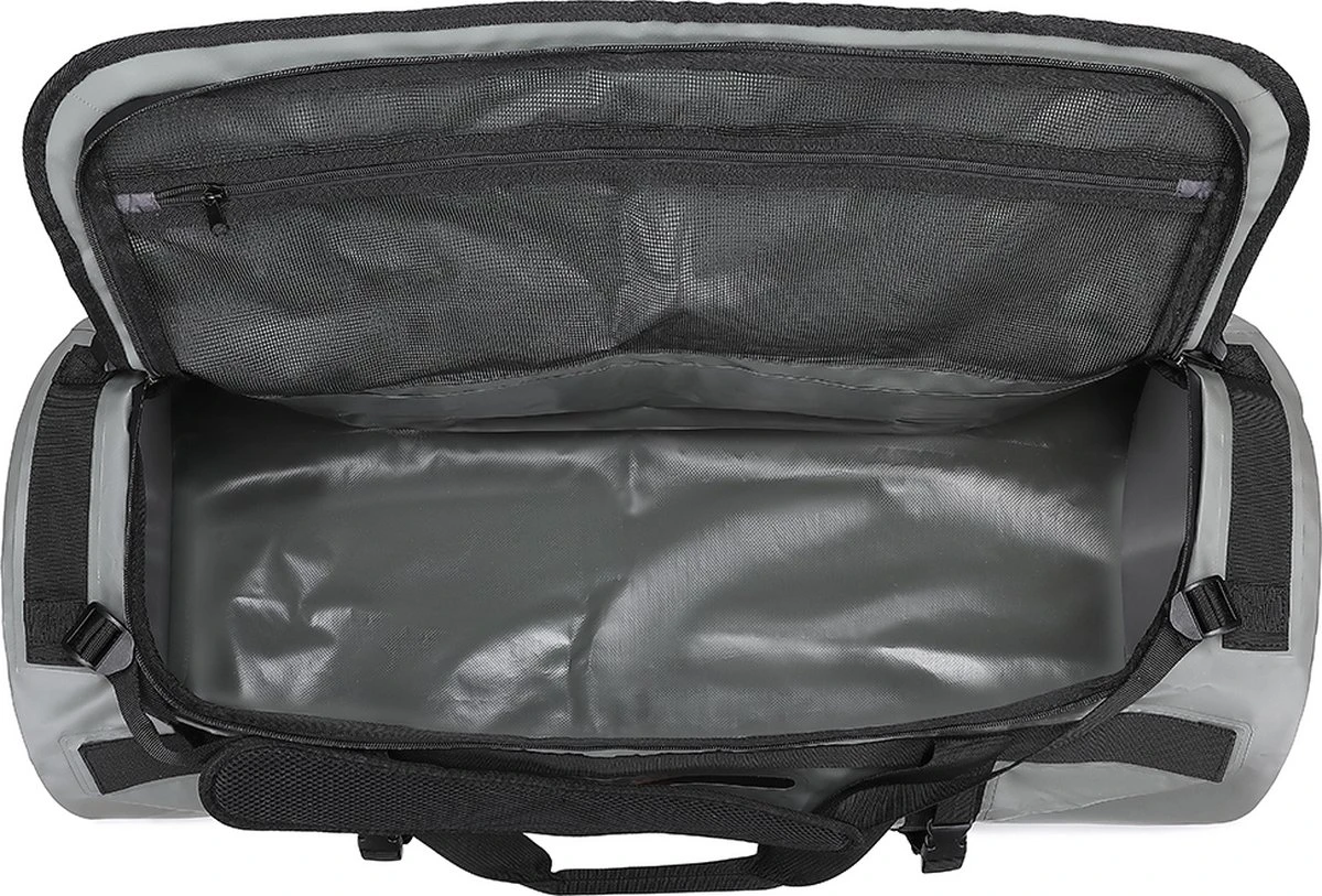 The Friendly Dutch Waterdichte Weekendtas: Grijze/Antraciet Waterdichte Reistassen 90 Liter Voor Zowel Heren Als Dames - Outdoor Waterproof Duffelbag, Zeiltas 90L Met Rugzakfunctie 3 The Friendly Dutch Waterdichte Weekendtas: Grijze/Antraciet Waterdichte Reistassen 90 Liter Voor Zowel Heren Als Dames - Outdoor Waterproof Duffelbag, Zeiltas 90L Met Rugzakfunctie - Afbeelding 3