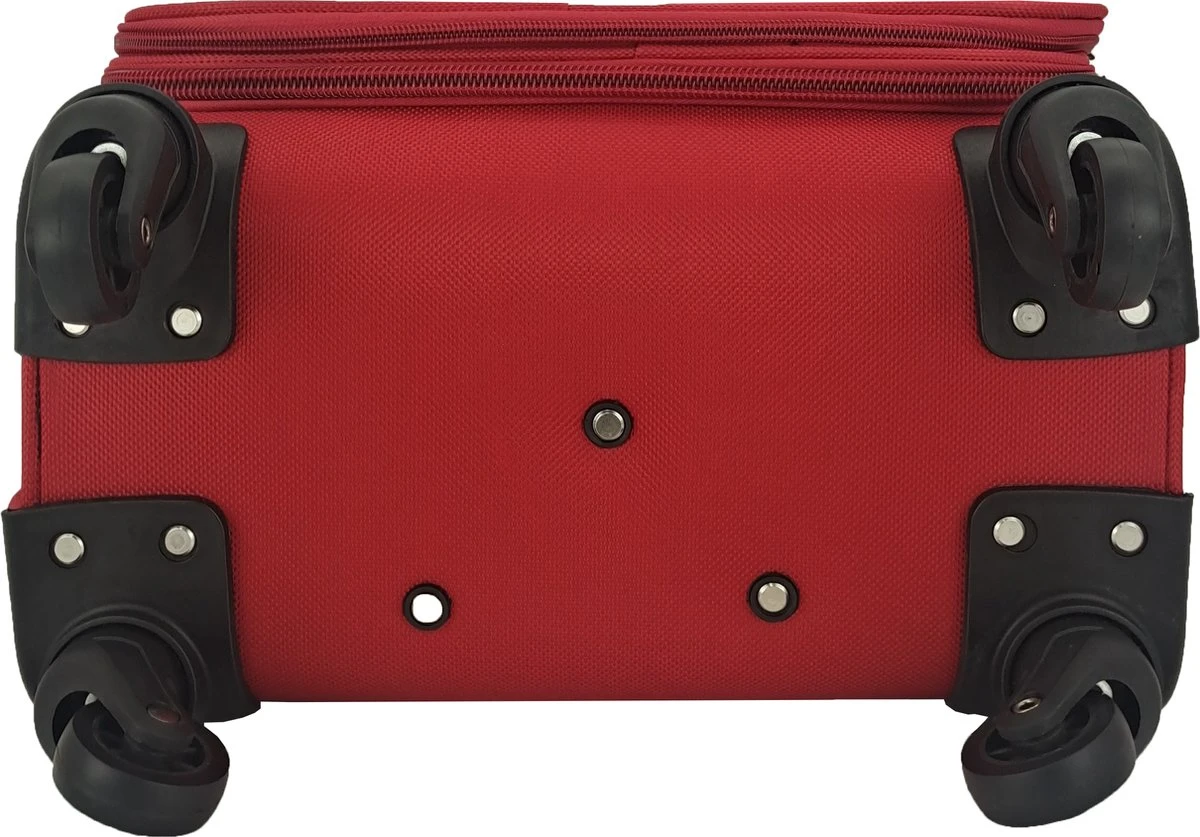 SB Travelbags Bagage Stoffen Koffer 75cm 4 Wielen Trolley - Rood 6 SB Travelbags Bagage Stoffen Koffer 75cm 4 Wielen Trolley - Rood - Afbeelding 6
