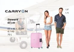 CarryOn Steward TSA Reiskoffer - 65cm Trolley Met Kliksloten - Dubbele Wielen - Roze -Bagage En Reistassen 1200x847 2