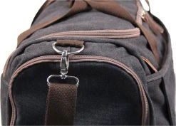 Yakfield - Reistas - Weekendtas - Kado - Dames En Heren - Canvas - Vintage Zwart Antraciet Grijs - Compact Middelgroot Model - 35 Liter Duffelbag - 5 Opbergvakken - 52x30x20 Cm -Bagage En Reistassen 1200x860 1