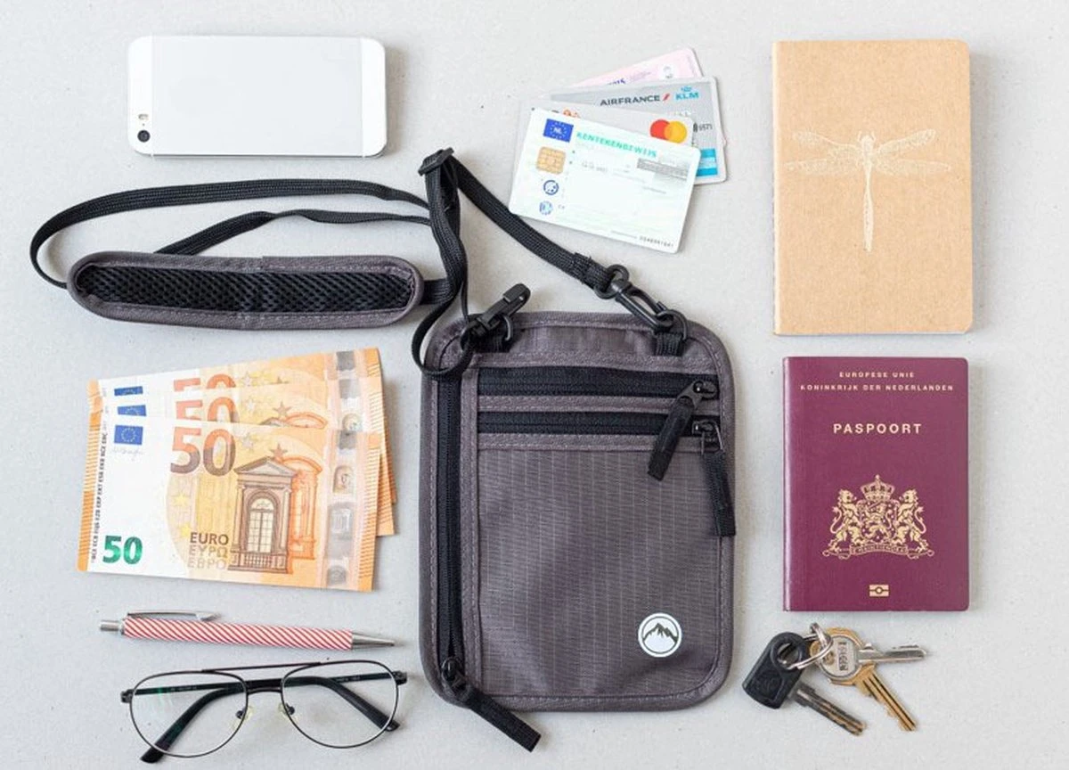 Groene Berg Nektasje - Reistas - Paspoorthouder Met RFID Blokkering - Reisportemonnee - Grijs 8 Groene Berg Nektasje - Reistas - Paspoorthouder Met RFID Blokkering - Reisportemonnee - Grijs - Afbeelding 8