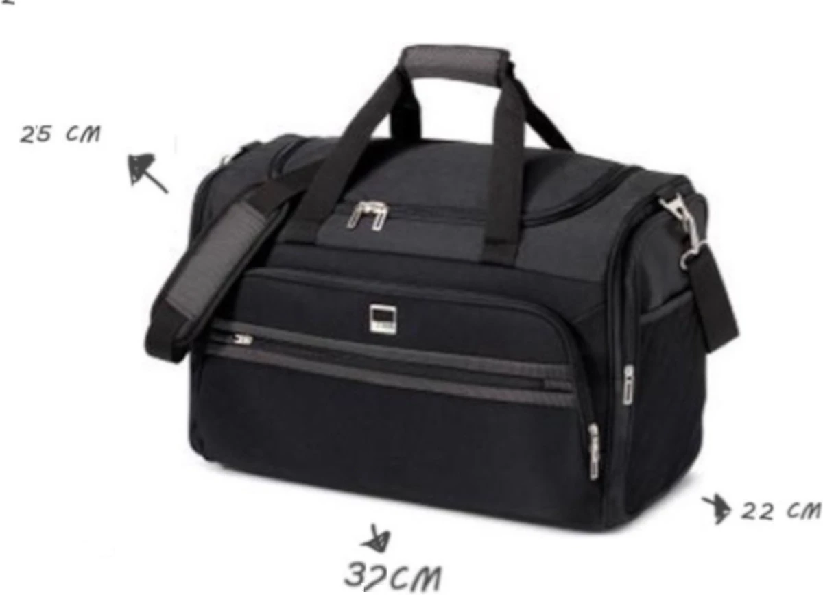 Ryanair Handbagage - 39x22x26 (BxDxH) - Reistas Zwart - Gratis GPS Tracker 2 Ryanair Handbagage - 39x22x26 (BxDxH) - Reistas Zwart - Gratis GPS Tracker - Afbeelding 2