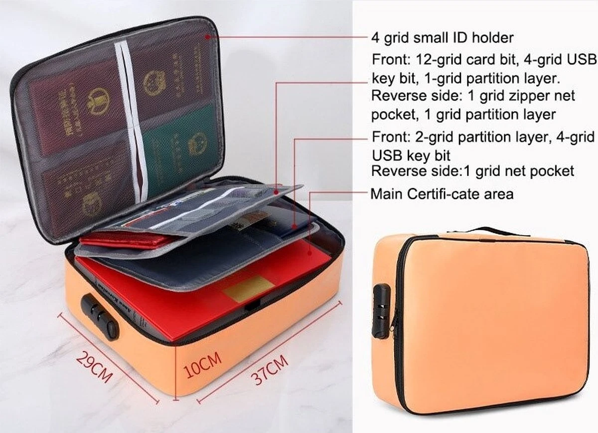 SONTRIX Brandwerende Koffer - Waterdicht - Brandwerend - Brandwerende Tas - Waterdichte Tas - Brandwerende Documententas - Tas - Handtas - Zwart 7 SONTRIX Brandwerende Koffer - Waterdicht - Brandwerend - Brandwerende Tas - Waterdichte Tas - Brandwerende Documententas - Tas - Handtas - Zwart - Afbeelding 7