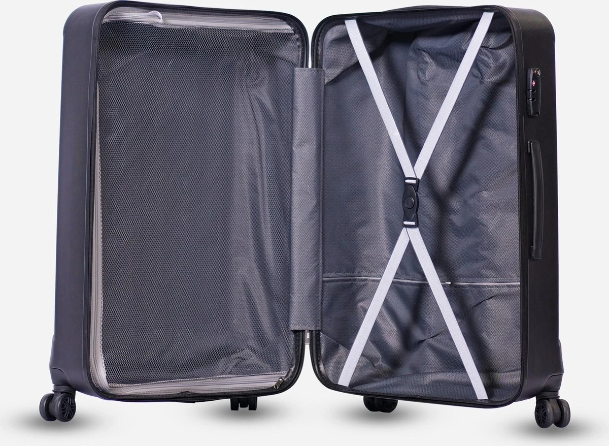 ©TROLLEYZ - Bali No.22 - Trolley - 55cm Met TSA Slot - Dubbele Wielen - 360° Spinners - 100% ABS - Handbagage Koffer In Night Black 4 ©TROLLEYZ - Bali No.22 - Trolley - 55cm Met TSA Slot - Dubbele Wielen - 360° Spinners - 100% ABS - Handbagage Koffer In Night Black - Afbeelding 4