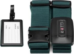 Navaris Kofferriem Met TSA Slot - Bagageriem Met Adreslabel En Cijferslot - Verstelbaar Tot 400 Cm - Groen -Bagage En Reistassen 1200x880 11