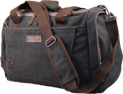 Yakfield - Reistas - Weekendtas - Kado - Dames En Heren - Canvas - Vintage Zwart Antraciet Grijs - Compact Middelgroot Model - 35 Liter Duffelbag - 5 Opbergvakken - 52x30x20 Cm