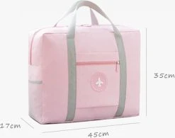 Merkloos Opvouwbare Reistas Roze - Opbergtas - Weekendtas - Reistas Voor Handbagage - Opvouwbare Reistassen Dames - Reistas Voor Op Koffer - Dames Tas - Damestas - Tas Voor Reizen - Sporttas -Bagage En Reistassen 1200x945 7
