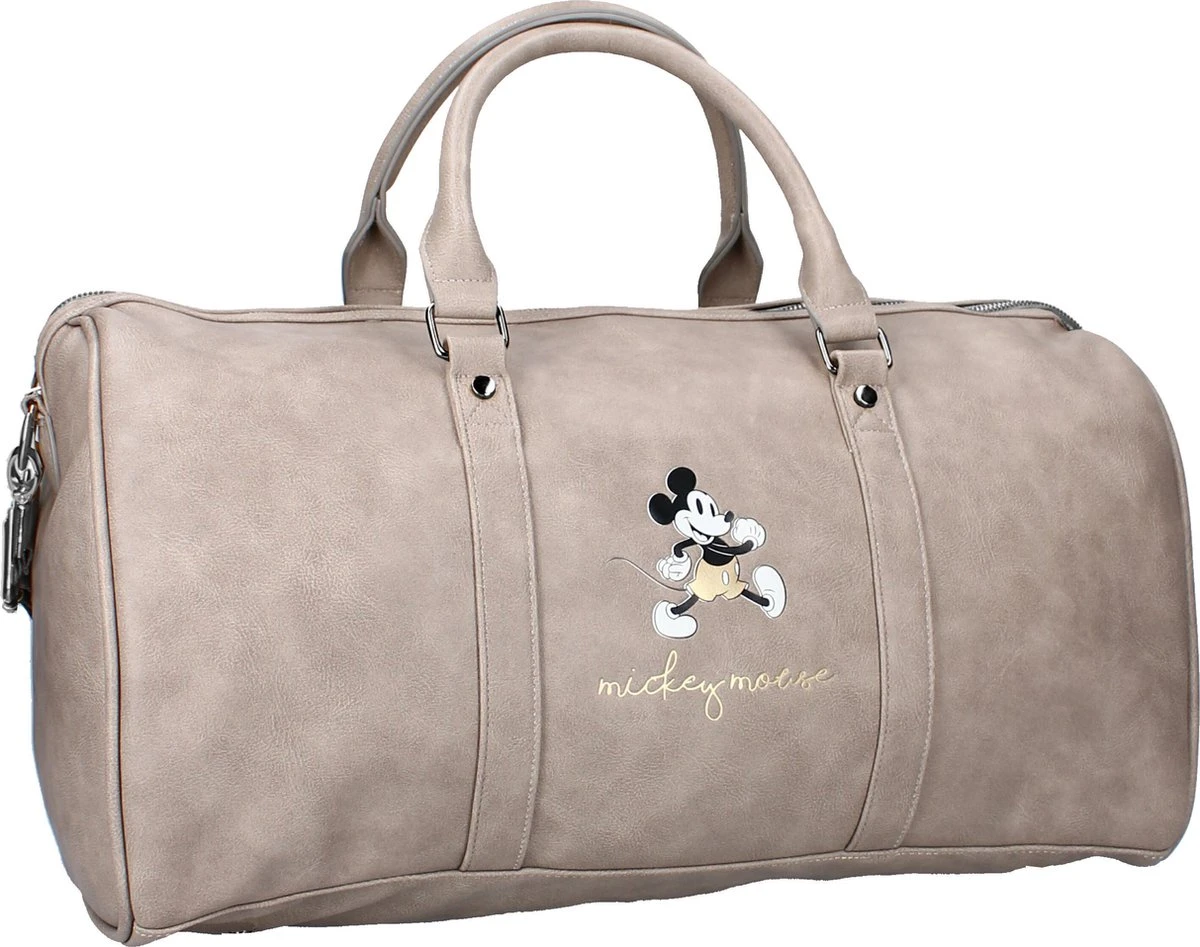 Disney Weekendtas Mickey Mouse 28 Liter Polyurethaan Taupe 1 Disney Weekendtas Mickey Mouse 28 Liter Polyurethaan Taupe
