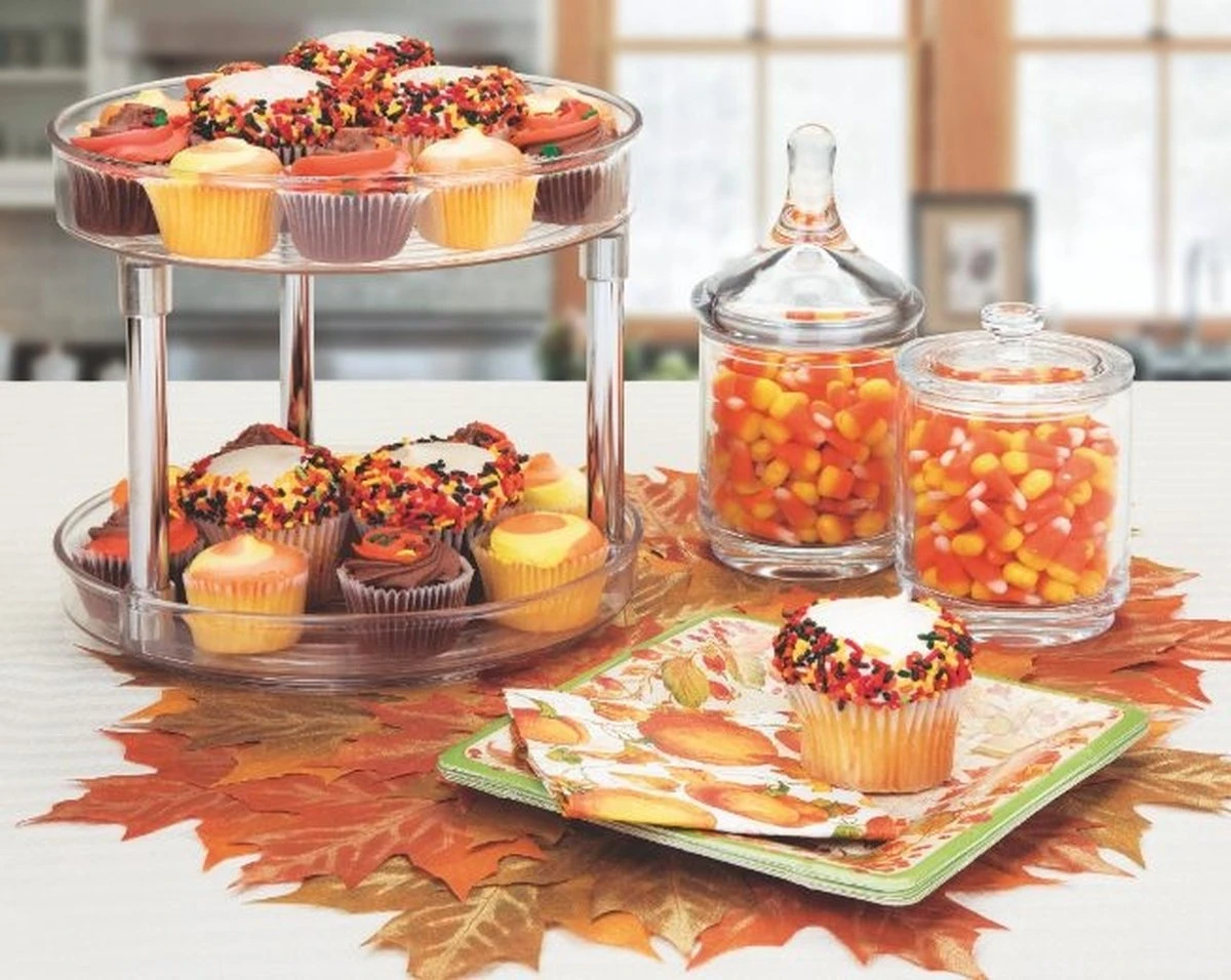 Lazy Susan Draaiplateau Met Verdieping, 23 X 23 X 24, Kunststof, Transparant - IDesign | Linus 2 Lazy Susan Draaiplateau Met Verdieping, 23 X 23 X 24, Kunststof, Transparant - IDesign | Linus - Afbeelding 2