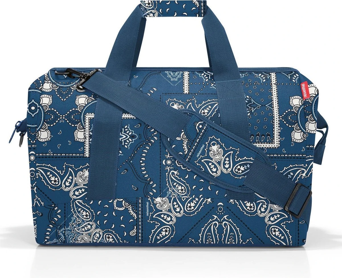 Reisenthel Allrounder L Reistas Sporttas - 30L - Bandana Frame Blauw 1 Reisenthel Allrounder L Reistas Sporttas - 30L - Bandana Frame Blauw