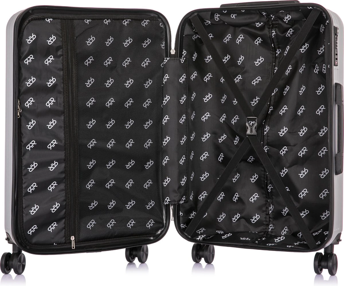 Royalty Rolls Amsterdam Handbagage Koffer 52 Cm - 25 Liter - Zilvergrijs 3 Royalty Rolls Amsterdam Handbagage Koffer 52 Cm - 25 Liter - Zilvergrijs - Afbeelding 3