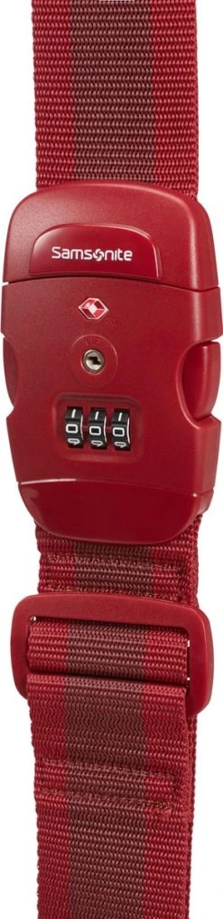 Samsonite Kofferriem - Global Ta Luggage Strap/Tsa Lock Red