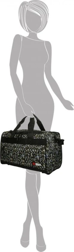 Enrico Benetti San Jose Sporttas/ Reistas - 46040 - Zwart Met Madeliefjes -Bagage En Reistassen 356x1200 1