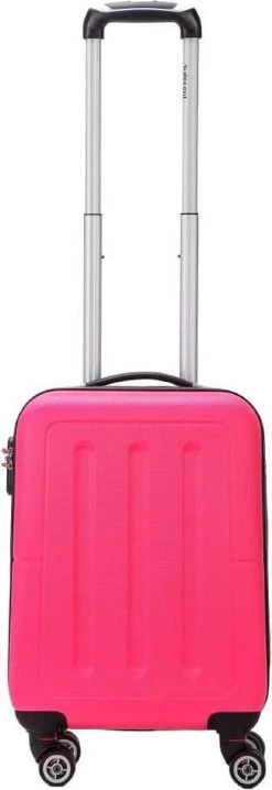 Decent Handbagage Koffer / Trolley / Reiskoffer - 50 Cm - 32 Liter - ABS - Neon-Fix - Roze -Bagage En Reistassen 413x1200