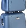 CarryOn Skyhopper Handbagage En Beautycase - 55cm TSA Trolley En Make-up Koffer - Blauw
