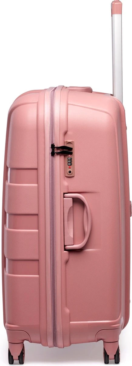 ©TROLLEYZ - Paris No.5 - Reiskoffer - 78cm Met TSA Slot - Dubbele Wielen - 360° Spinners - 100% Polypropyleen - Reiskoffer In Rose Blush 12 ©TROLLEYZ - Paris No.5 - Reiskoffer - 78cm Met TSA Slot - Dubbele Wielen - 360° Spinners - 100% Polypropyleen - Reiskoffer In Rose Blush - Afbeelding 12