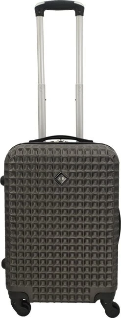 SB Travelbags Handbagage Koffer 55cm 4 Wielen Trolley - Donker Grijs