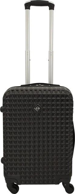 SB Travelbags Handbagage Koffer 51cm 4 Wielen Trolley - Zwart