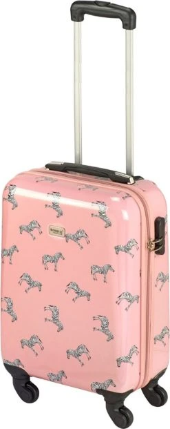 Princess Traveller Trendy Animal Collection - Handbagage Koffer - Zebra - Roze - 56cm -Bagage En Reistassen 477x1200 3