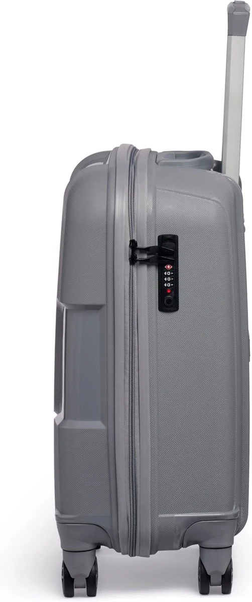 ©TROLLEYZ - Venice No.10 - Trolley - 55cm Met TSA Slot - Dubbele Wielen - 360° Spinners - 100% Polypropyleen - Handbagage Koffer In Silver Stone 11 ©TROLLEYZ - Venice No.10 - Trolley - 55cm Met TSA Slot - Dubbele Wielen - 360° Spinners - 100% Polypropyleen - Handbagage Koffer In Silver Stone - Afbeelding 11