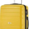 TravelZ Big Bars Reiskoffer 68 Cm Met Dubbele Wielen - Trolley Koffer Met TSA-slot - Geel