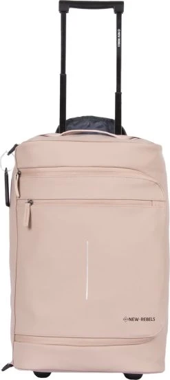 New Rebels® Harper Reistas / Weekendtas Geschikt Voor Handbagage - Waterafstotend Polyutheraan - Trolley Met Wielen En Reflectiedetails - Oud Roze - 29L