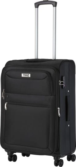 Travelz Softspinner TSA Reiskoffer 67cm - Zachte Reiskoffer Met Expander - Zwart