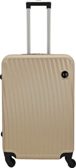 SB Travelbags Bagage Koffer 65cm 4 Wielen Trolley - Champagne