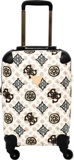 Guess House Party 18 In 4 Wheeler Dames Reiskoffer - Cream Multi Logo -Bagage En Reistassen 559x1200 2