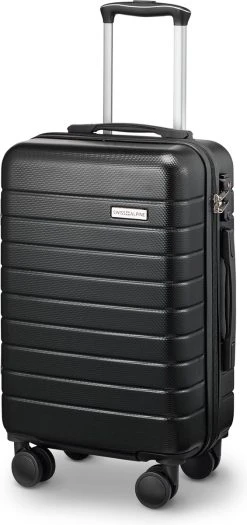 Swiss Alpine 2.0 - Handbagage Koffer - 55x35x20 Cm - 4 Wielen - Zwart
