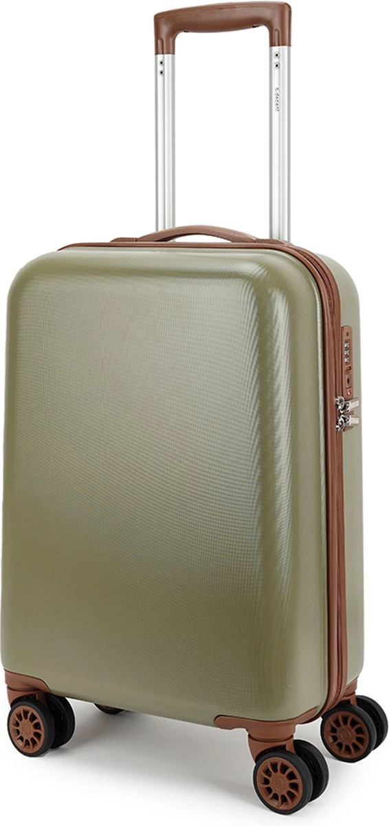 Decent Retro Handbagage Koffer 55 Cm Dark Green 2 Decent Retro Handbagage Koffer 55 Cm Dark Green - Afbeelding 2