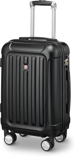 Swiss Alps - Handbagage Koffer - 55x35x22 Cm - 4 Wielen - Zwart