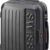 Swiss - Lausanne Handbagage Koffer 55x40x25 Cm - 4 Wielen - TSA-cijferslot - Zwart