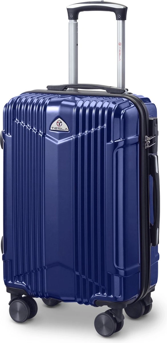 Tesla PC - Handbagage Koffer - 55x35x20 Cm - 4 Wielen - Blauw 1 Tesla PC - Handbagage Koffer - 55x35x20 Cm - 4 Wielen - Blauw