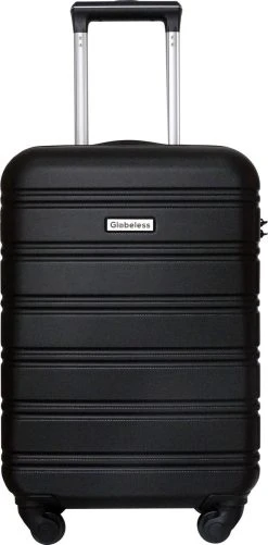 Globeless Handbagage Koffer - TSA Slot - 55x35x20cm - IATA Standaard Trolley - Zwart