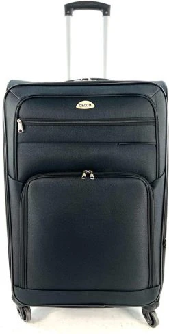 AATravel Medium Reiskoffer - Trolley - Met Expander - Voorvakken - 65 Cm - 80 Liter - Zwart