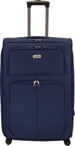 SB Travelbags Bagage Stoffen Koffer 75cm 4 Wielen Trolley - Blauw