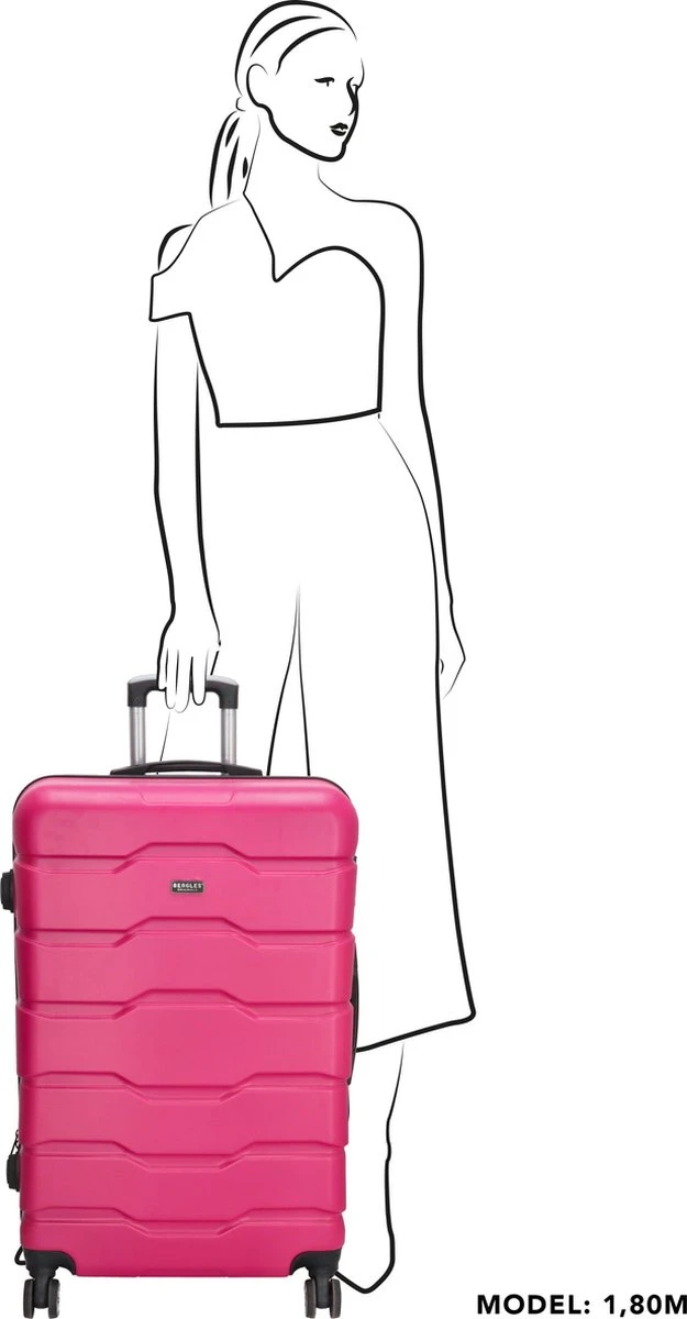 Beagles Originals Comfy Travel Grote Koffer - 74 Cm - Fuchsia 7 Beagles Originals Comfy Travel Grote Koffer - 74 Cm - Fuchsia - Afbeelding 7