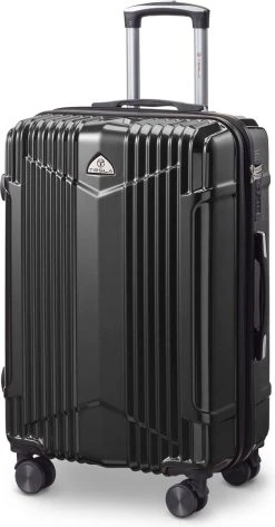 Tesla PC - Reiskoffer - 65 Cm - 4 Wielen - Zwart