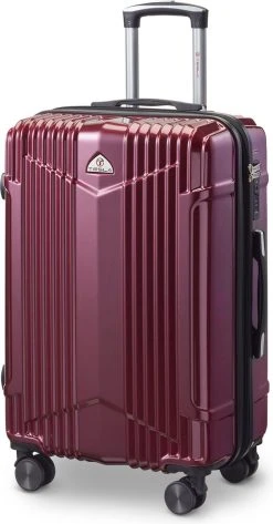 Tesla PC - Reiskoffer - 65 Cm - 4 Wielen - Rood