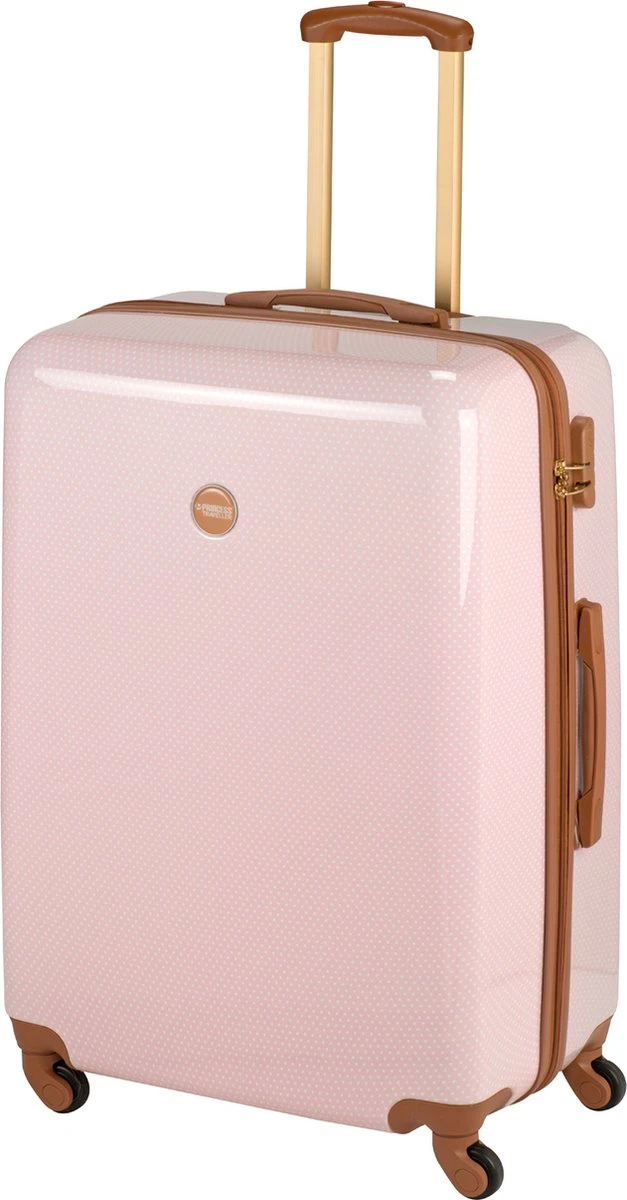 Princess Traveller Trendy Dots - Reiskoffer- Roze - L - 76cm 2 Princess Traveller Trendy Dots - Reiskoffer- Roze - L - 76cm - Afbeelding 2