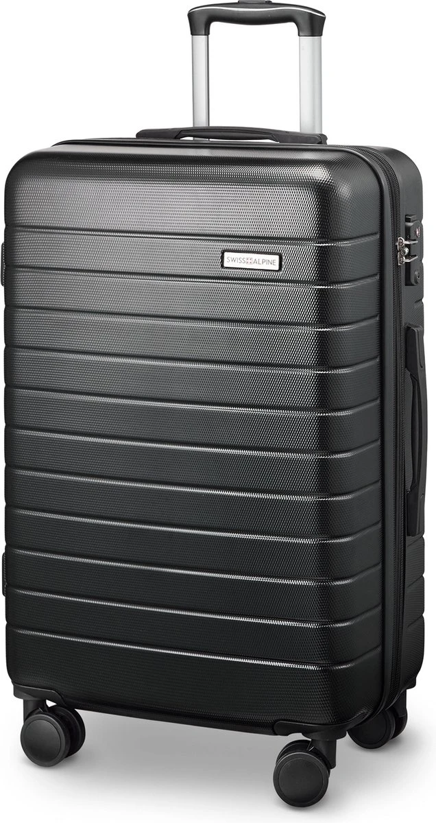Swiss Alpine 2.0 - Reiskoffer - 67 Cm - 4 Wielen - Zwart 1 Swiss Alpine 2.0 - Reiskoffer - 67 Cm - 4 Wielen - Zwart