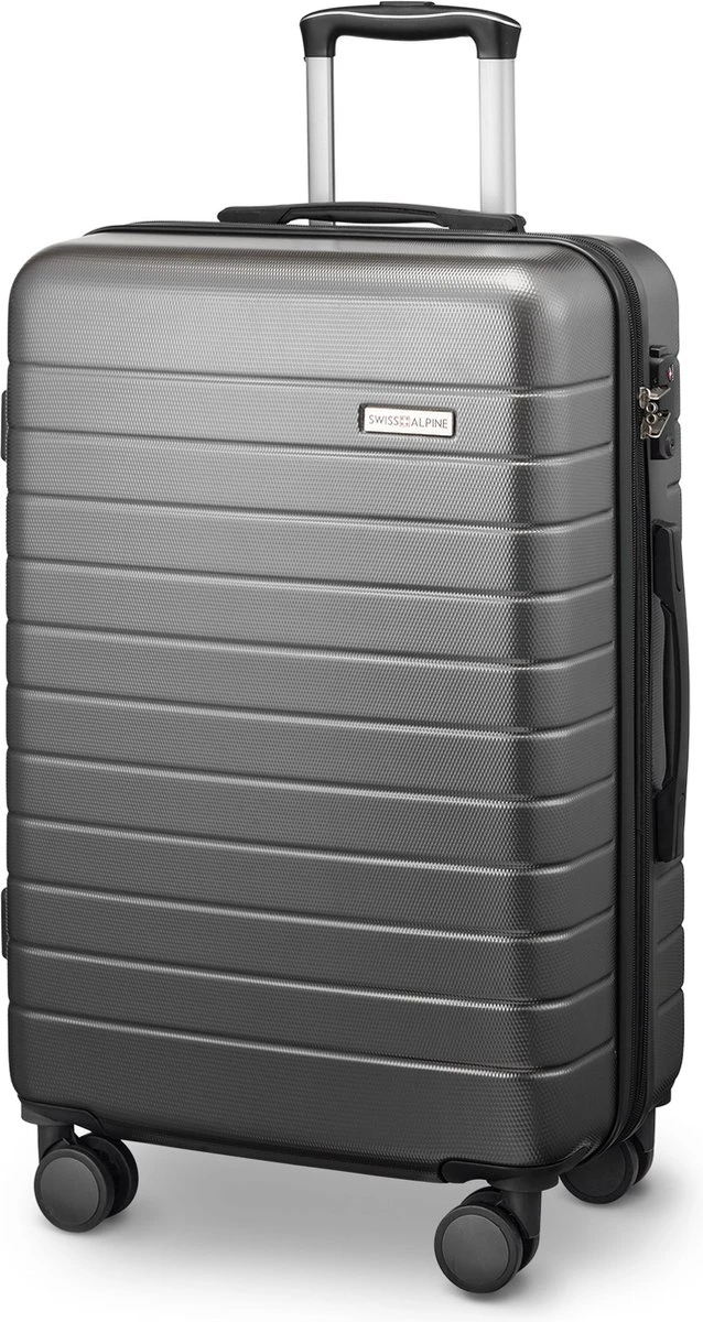 Swiss Alpine 2.0 - Reiskoffer - 67 Cm - 4 Wielen - Grijs 1 Swiss Alpine 2.0 - Reiskoffer - 67 Cm - 4 Wielen - Grijs