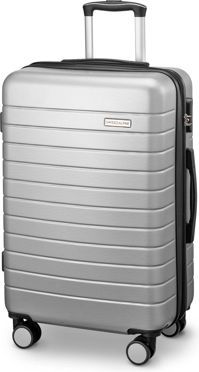 Swiss Alpine 2.0 - Reiskoffer - 67 Cm - 4 Wielen - Zilver 1 Swiss Alpine 2.0 - Reiskoffer - 67 Cm - 4 Wielen - Zilver