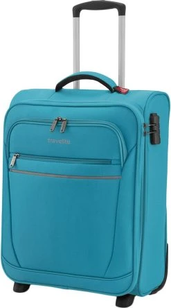 Travelite Cabin 2 Wheel Trolley Turquoise -Bagage En Reistassen 667x1200 1