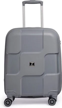 ©TROLLEYZ - Venice No.10 - Trolley - 55cm Met TSA Slot - Dubbele Wielen - 360° Spinners - 100% Polypropyleen - Handbagage Koffer In Silver Stone