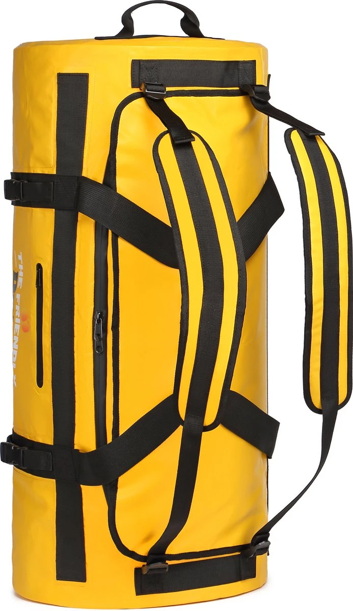The Friendly Dutch Waterdichte Weekendtas: Gele Waterdichte Reistassen 90 Liter Voor Zowel Heren Als Dames - Outdoor Waterproof Duffelbag, Zeiltas 90L Met Rugzakfunctie 2 The Friendly Dutch Waterdichte Weekendtas: Gele Waterdichte Reistassen 90 Liter Voor Zowel Heren Als Dames - Outdoor Waterproof Duffelbag, Zeiltas 90L Met Rugzakfunctie - Afbeelding 2