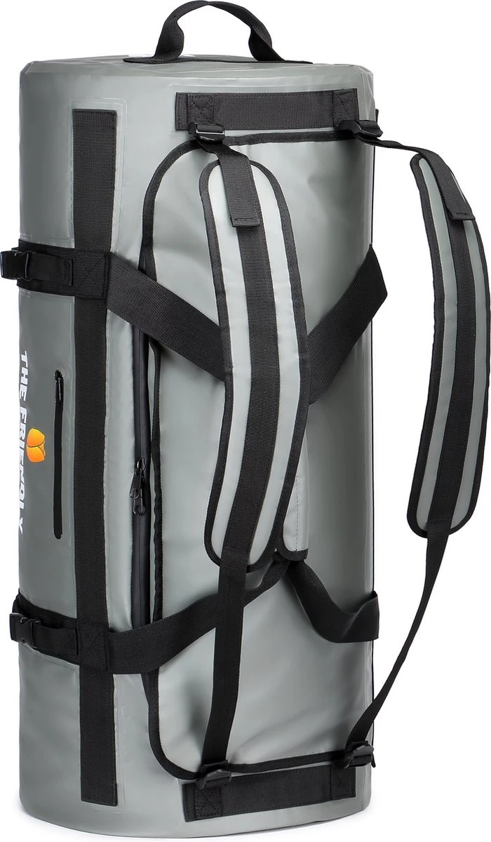 The Friendly Dutch Waterdichte Weekendtas: Grijze/Antraciet Waterdichte Reistassen 90 Liter Voor Zowel Heren Als Dames - Outdoor Waterproof Duffelbag, Zeiltas 90L Met Rugzakfunctie 2 The Friendly Dutch Waterdichte Weekendtas: Grijze/Antraciet Waterdichte Reistassen 90 Liter Voor Zowel Heren Als Dames - Outdoor Waterproof Duffelbag, Zeiltas 90L Met Rugzakfunctie - Afbeelding 2